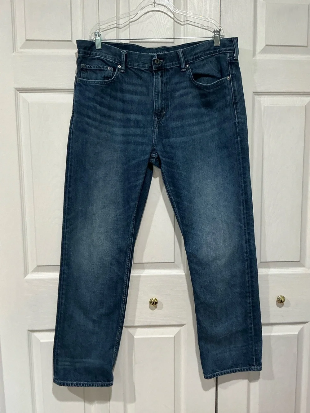 💙 Banana Republic Men’s Slim Blue Denim Jeans Zipper 38 x 32 (01420)